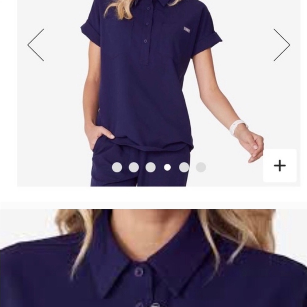 FIGS HANOI SCRUB TOP IN NAVY BLUE SMALL